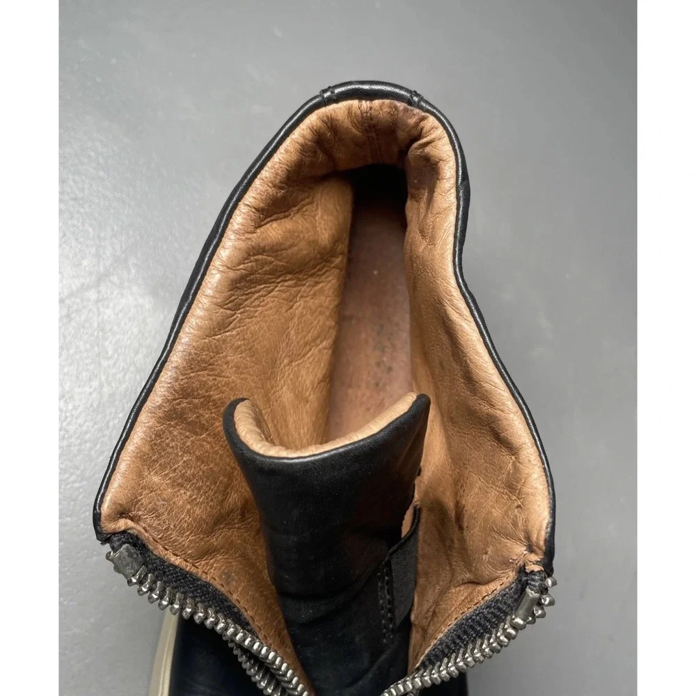 Frye Lena Womens Size 9M Black Leather Bootie Zip-Up High-Top Sneakers